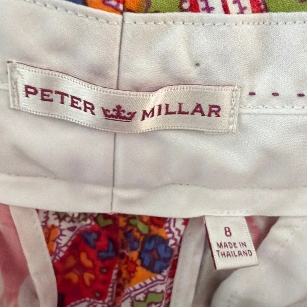Peter Millar Womens Paisley Print Shorts‎ Red Green Blue Multi Color Size 8